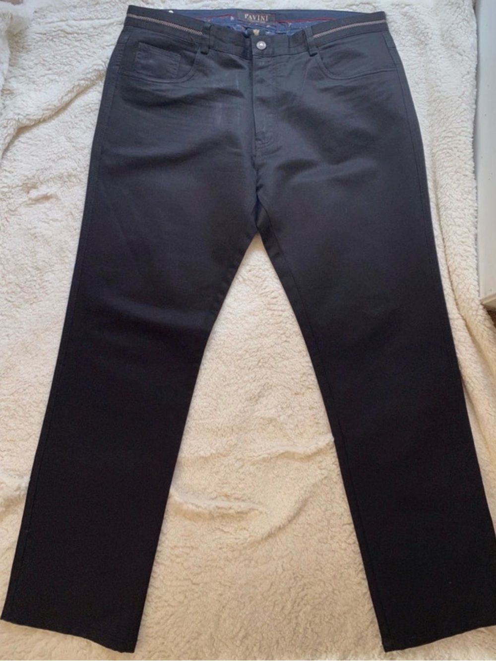 Pavini Exclusive Line Men’s Black Pants Size 36x32 Straight Leg P-1162